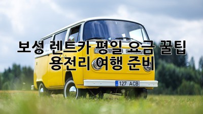 보성 렌트카 평일 요금 꿀팁! 용전리 여행 준비🚗